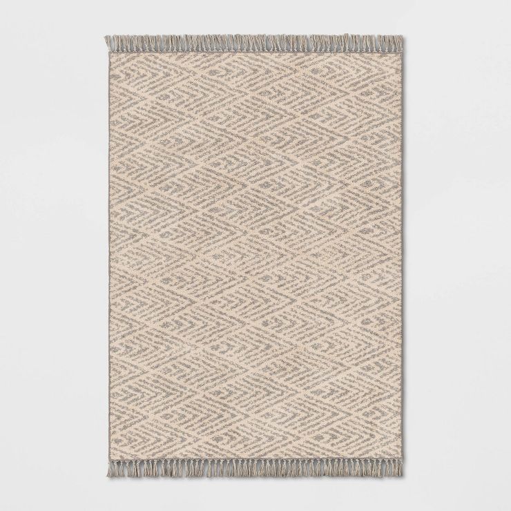 Diamond with Fringe Rug Gray - Threshold™ | Target