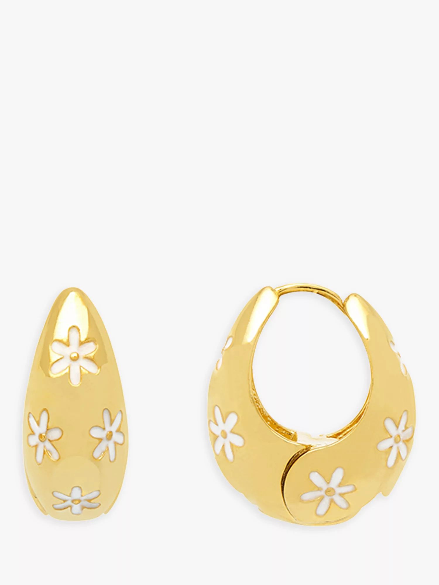 Estella Bartlett Floral Chunky Hoop Earrings, Gold | John Lewis (UK)