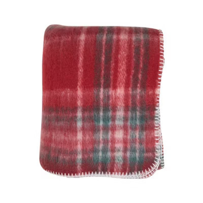 Saro Lifestyle Faux Mohair Plaid Throw, 50"x60", Red | Target