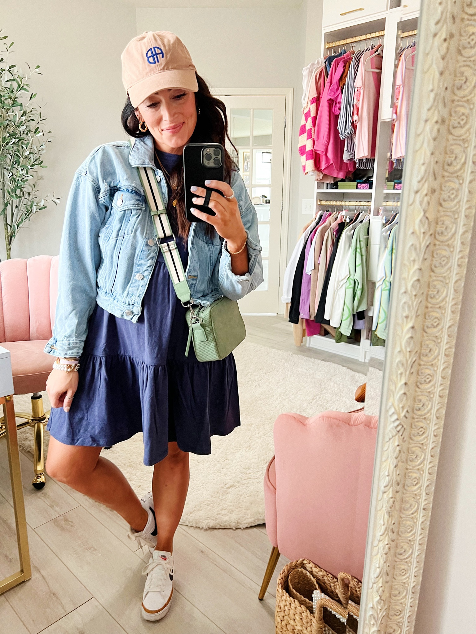 • small denim jacket - true to size 
• small dress - true to size 
• sneakers true to size 

#LTKFind #LTKstyletip #LTKunder50