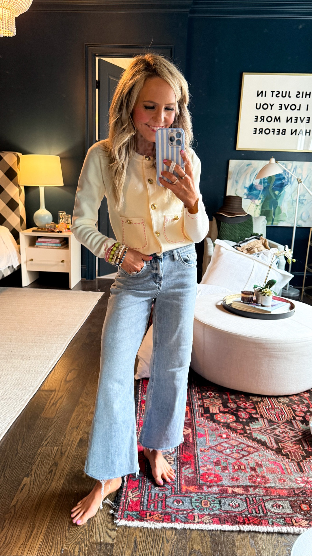 today’s spring style • wearing XS in sweater and size 24 in denim! A

#LTKSeasonal #LTKmomlife #LTKOver40