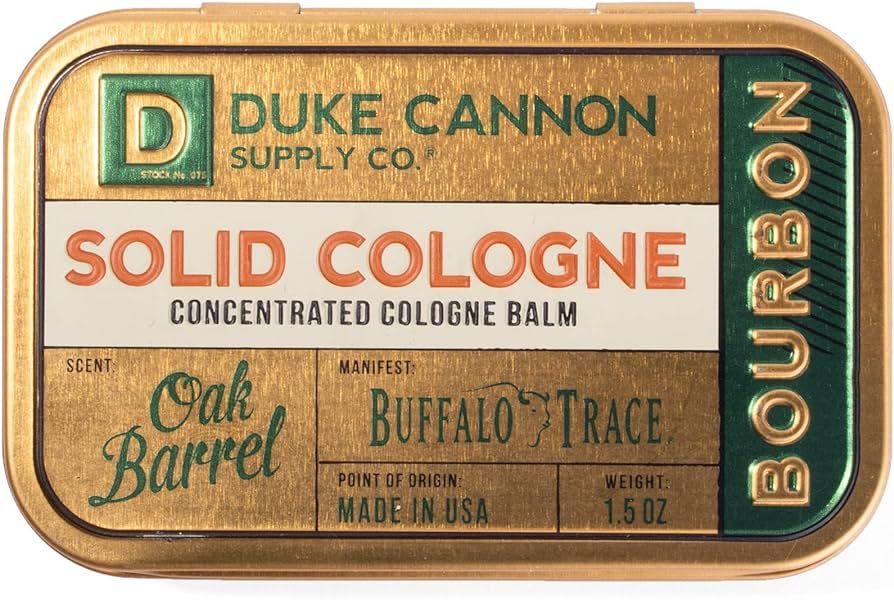 Duke Cannon Supply Co. Solid Cologne for Men Bourbon (Woodsy, Charred Oak Barrel Scent) - Concent... | Amazon (US)