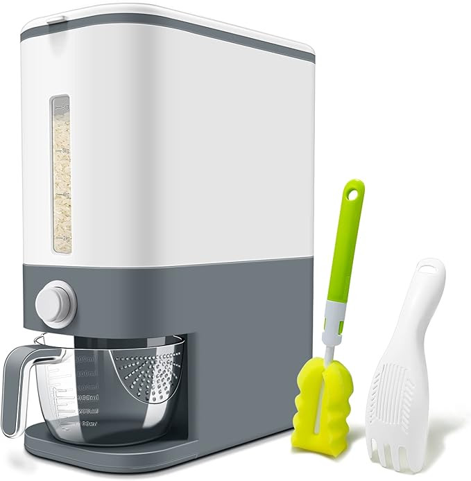 Lenwi 25 Lbs Rice Dispenser, Large Cereal Dry Food Storage Containers with Measuring Cup,BPA-Free... | Amazon (US)