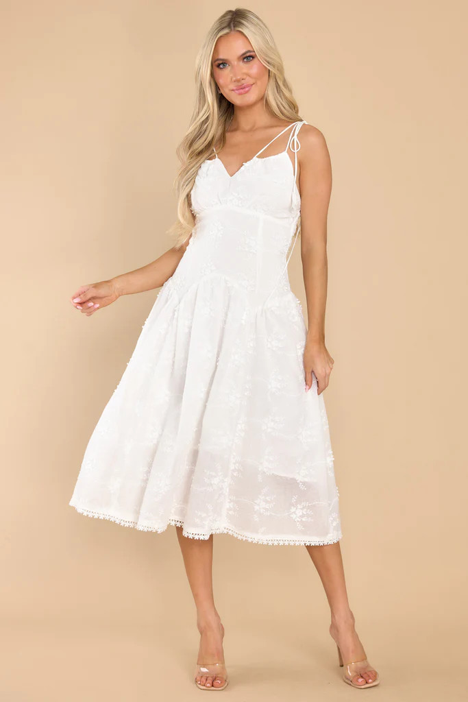 Forever A Star White Midi Dress | Red Dress 