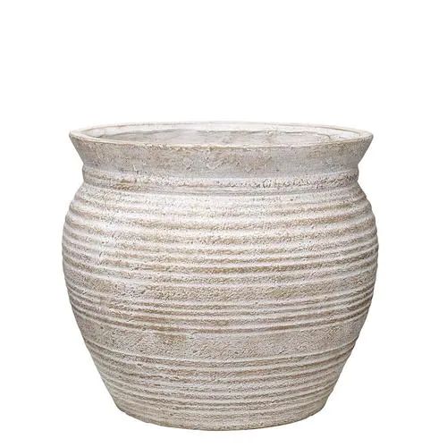 allen + roth 13-in W x 11.25-in H White Wash Terracotta Mixed/Composite Planter | Lowe's