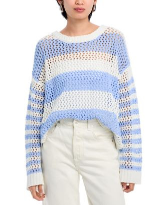 Stripe Knit Netted Sweater | Bloomingdale's (US)
