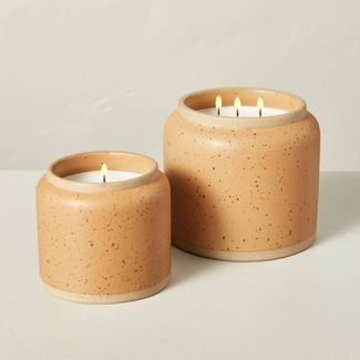 Salted Honey Speckled Ceramic Candle Tan- Hearth & Hand™ with Magnolia | Target