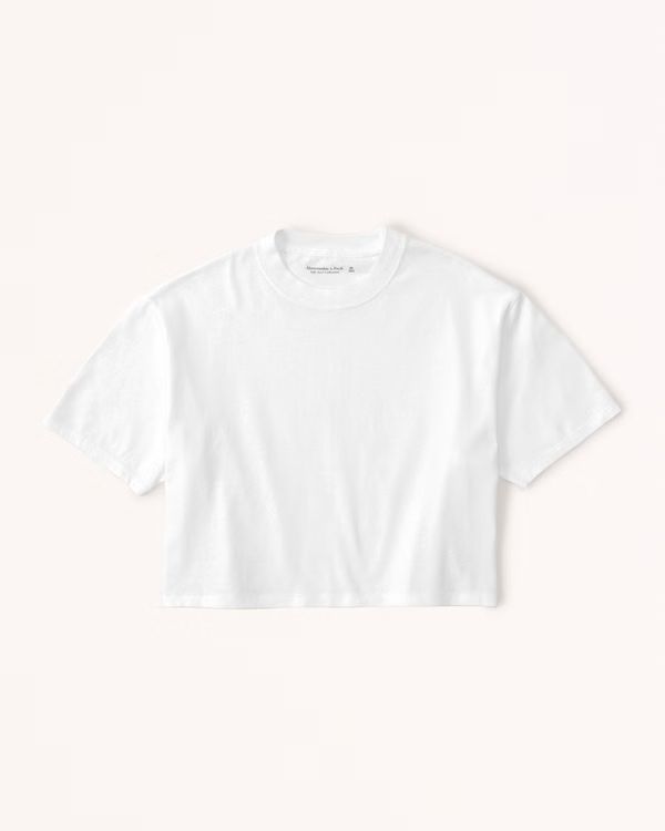 Women's Cropped Boyfriend Essential Tee | Women's Tops | Abercrombie.com | Abercrombie & Fitch (US)