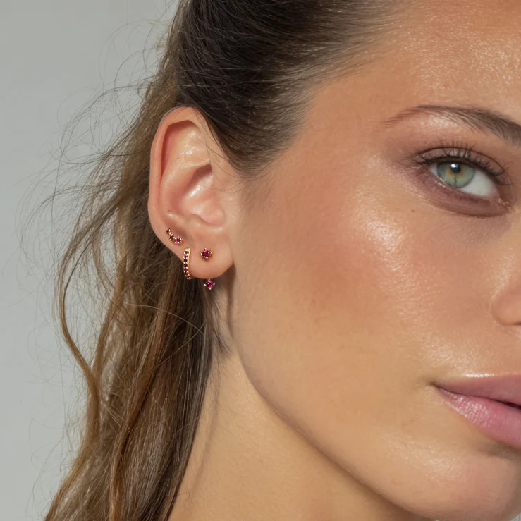 Ruby Astrid Hoop and Stud Earring Set eyrful | Eyrful Artistry