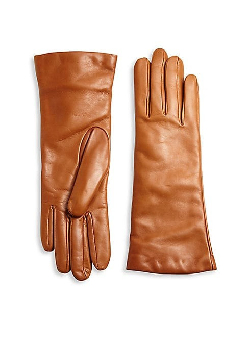 Saks Fifth Avenue Women's Cashmere-Lined Leather Gloves - Cognac - Size 5.5 | Saks Fifth Avenue