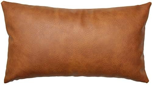 JOJUSIS Modern Leather Throw Pillow Cover for Couch Sofa Bed 12 x 20 Inch 100% Faux Leather | Amazon (US)