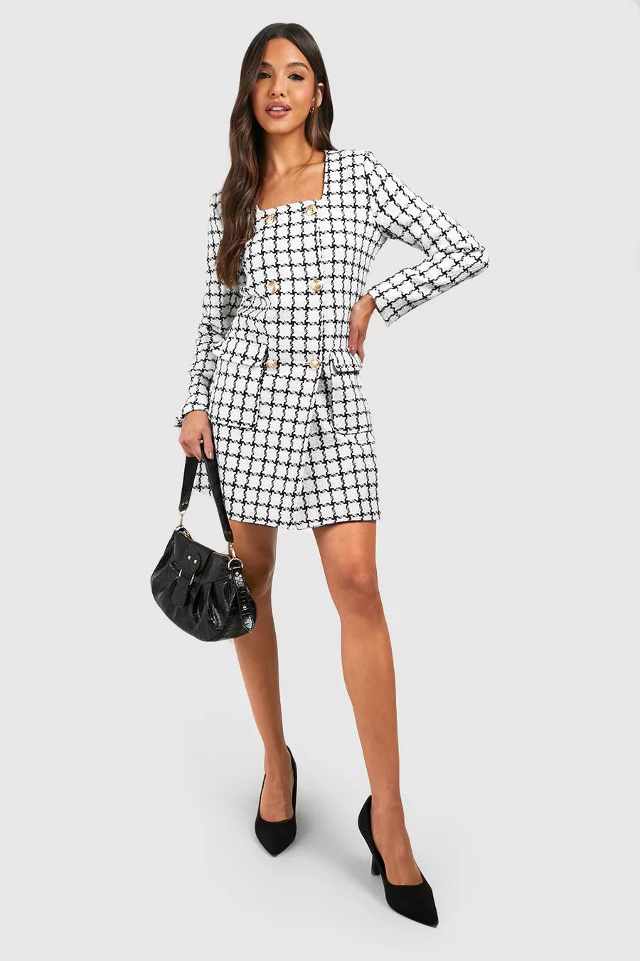 Boucle Blazer Dress | Boohoo.com (UK & IE)