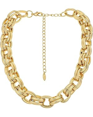 Ettika Chunky Gold Necklace. Gold Necklace, Bold & Chunky 18k Gold Plated Chain. Chunky Chain Nec... | Amazon (US)