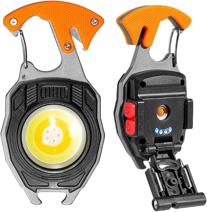 BY-J COB Keychain Work Light Keychain Flashlights, 7 Lighting Modes, 1600 Lumens, COB Rechargeabl... | Amazon (US)