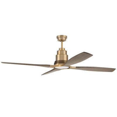 Craftmade Ricasso 60-Inches Satin Brass with Driftwood Blades Integrated LED Fixture Indoor/Outdo... | Lowe's