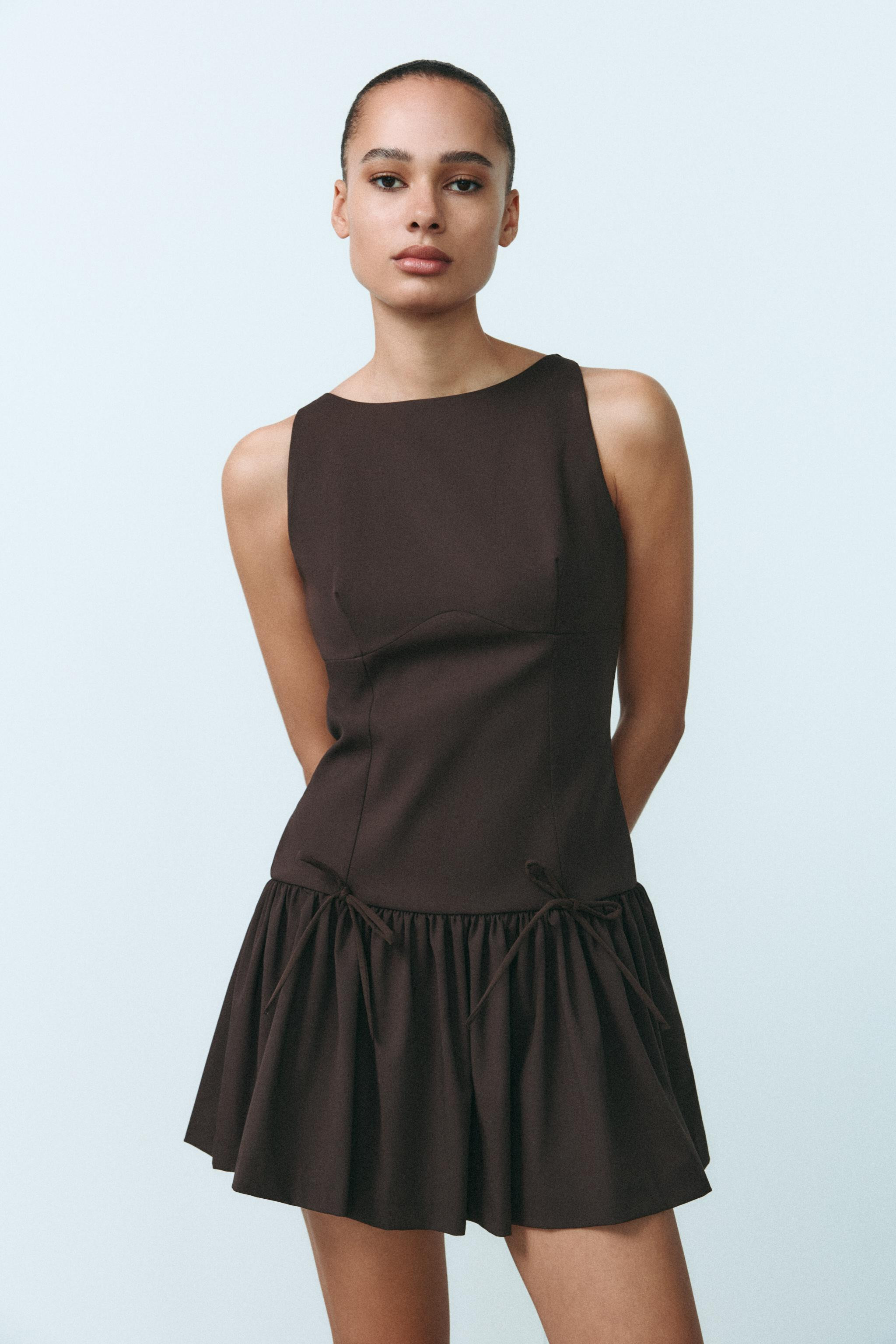 SHORT DRESS WITH BOWS | Zara US