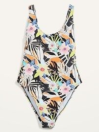 Floral-Print Scoop-Neck One-Piece Swimsuit for Women | Old Navy (US)