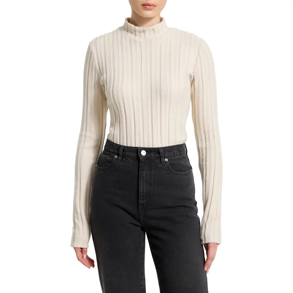 Marcella Samia Mock Neck Knit Top in Light Beige at Nordstrom, Size X-Small | Nordstrom
