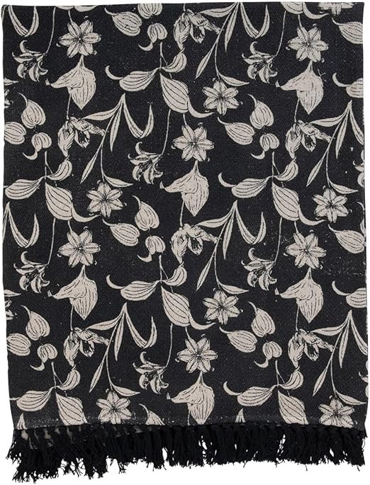 Creative Co-Op Recycled Cotton Printed Floral Pattern and Fringe Blanket Throw, Single, Multicolo... | Amazon (US)