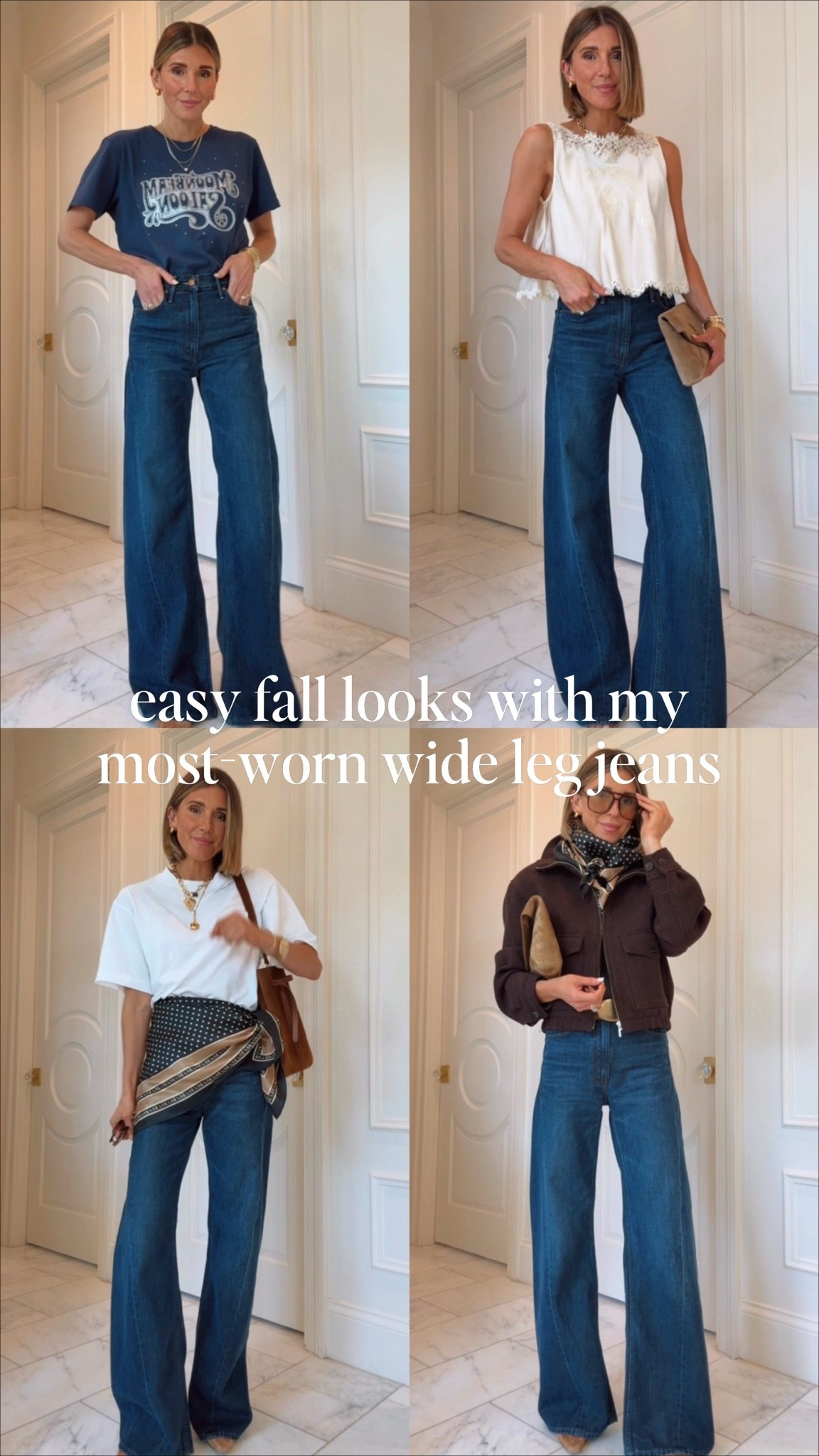 6 easy fall outfits with my most worn wide leg jeans!

#LTKootd #LTKSeasonal