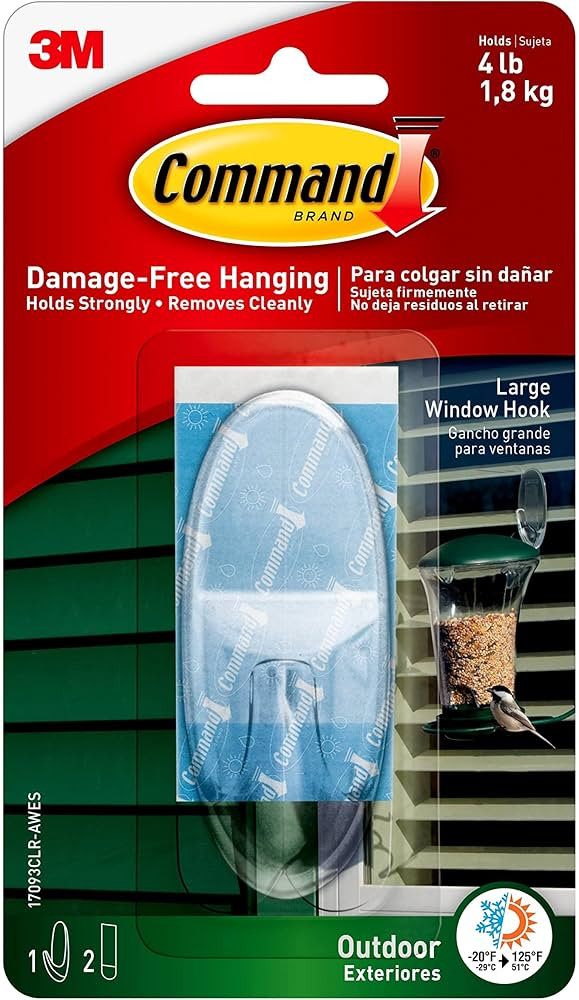 Command Large Wall Hooks, Damage Free Hanging Wall Hooks with Adhesive Strips, No Tools Wall Hook... | Amazon (US)