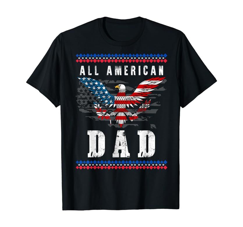4th of July American Flag Dad T-Shirt | Amazon (US)