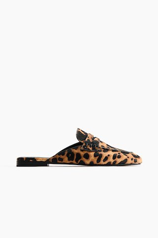H & M - Leather loafer mules - Beige/Leopard Print | H&M (UK, MY, IN, SG, PH, TW, HK)