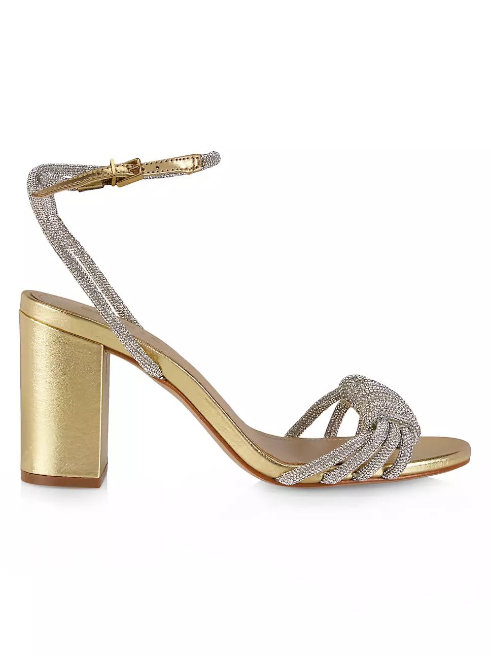 Jewell 90MM Embellished Metallic Leather Sandals | Saks Fifth Avenue