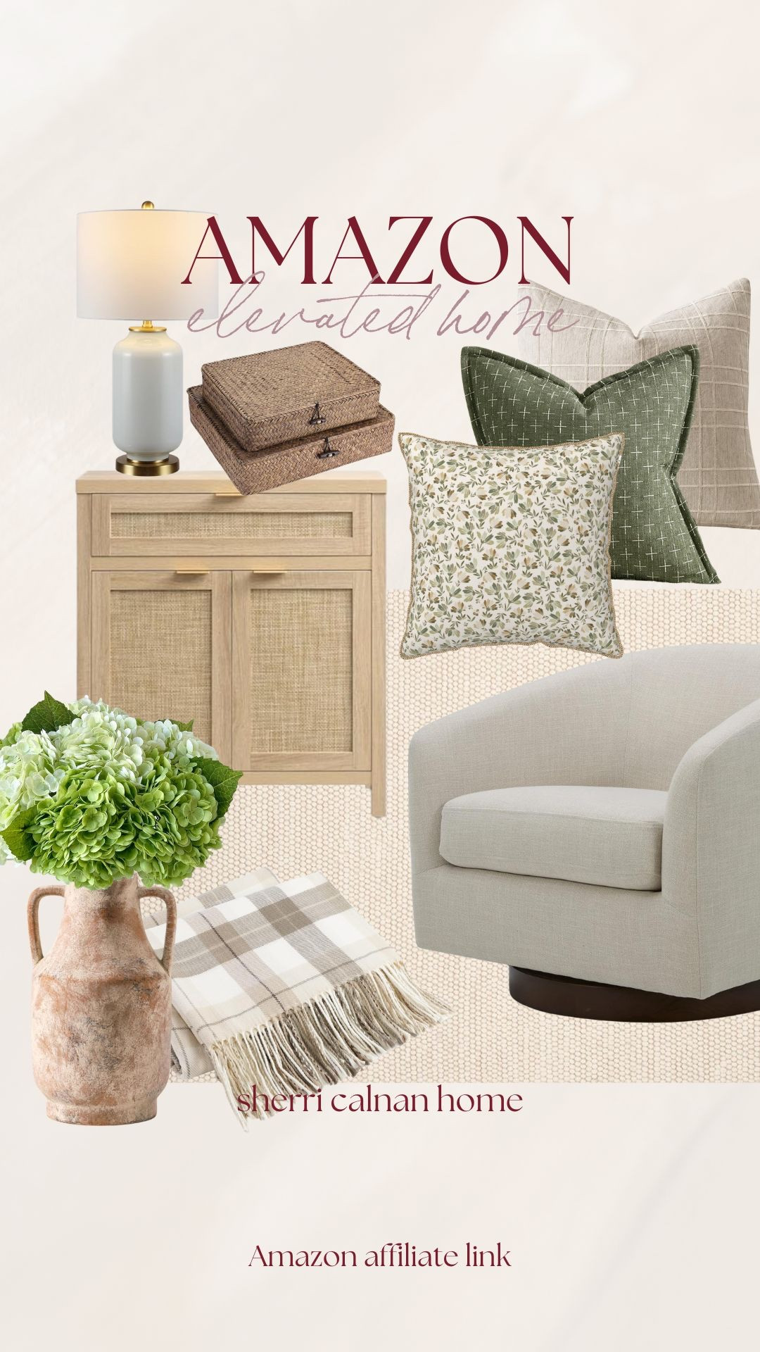 Elevated Amazon home finds featuring woven storage boxes, rattan cabinet, green accent pillows, textured throws, neutral accent chair, and classic table lamp styling for a refined layered space.

Amazon elevated home decor, woven storage boxes, rattan cabinet furniture, green accent pillows, neutral throw blanket, textured home decor, classic table lamp, cozy living room styling, modern traditional home, affordable designer look, sherricalnanhome

#LTKHome