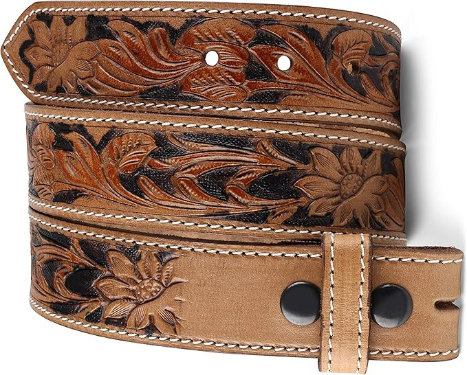 F&L CLASSIC Western Belt without buckle for men – Full Grain Leather Cowboy Belts for jeans - O... | Amazon (US)