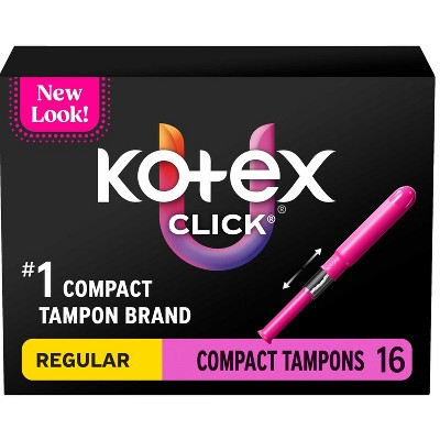 Kotex Click Compact Tampons -  Regular -  Unscented - 16ct | Target