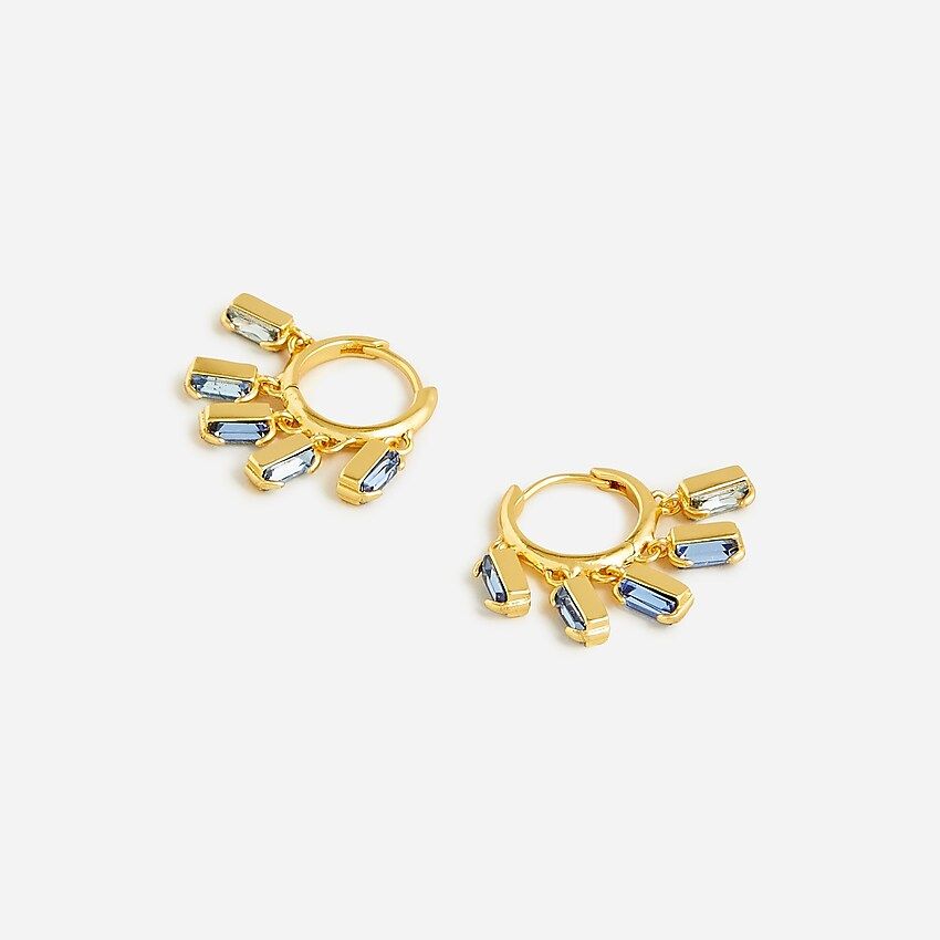 Crystal huggie hoop earrings | J.Crew US