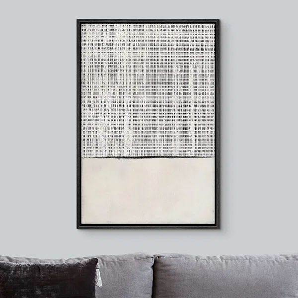 Dark Line Art Illusions With Yellow Spheres Framed On Canvas Print | Wayfair North America