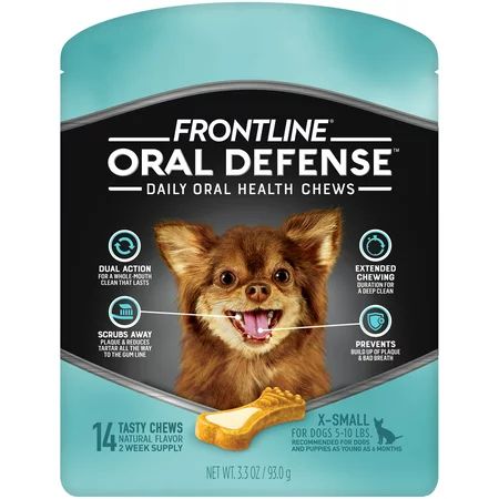 Frontline Oral Defense Dental Chews for Extra Small Dogs, 14 Chews | Walmart (US)