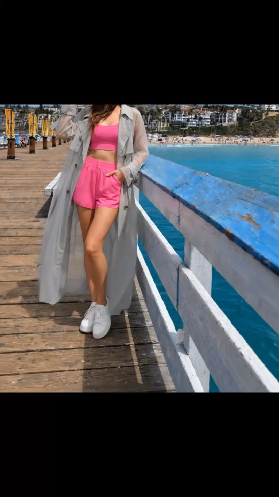 Vacation mood by the beach 🌊☀️ Memorial Day getaway energy, beach style with a pop of pink, breezy layers, and sunshine that makes everything feel a little brighter.

#memorialdayweekend #vacationmood #beachstyle #pinkset #pinksportsbra #pinkshorts #coverup #sheertrench #whitesneakers #resortstyle #beachvacation #coastalstyle #ltkstyle #ltktravel #vacationlook

#LTKdayinmylife #LTKTravel #LTKActive