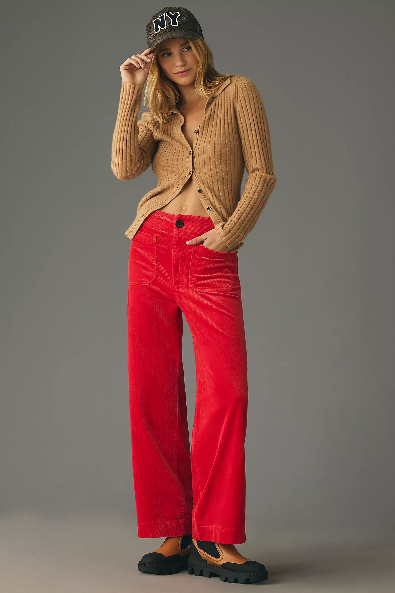 The Colette Cropped Wide-Leg Corduroy Pants by Maeve | Anthropologie (US)