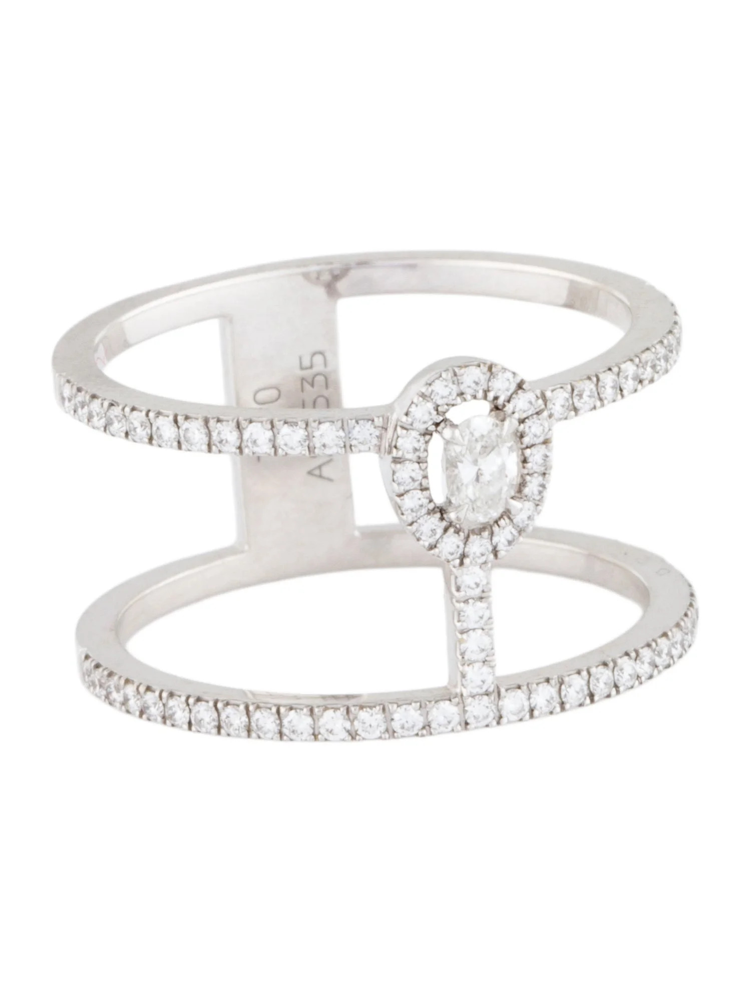 Messika 18K Diamond Glam'Azone Two Rows Pavé Ring | The RealReal