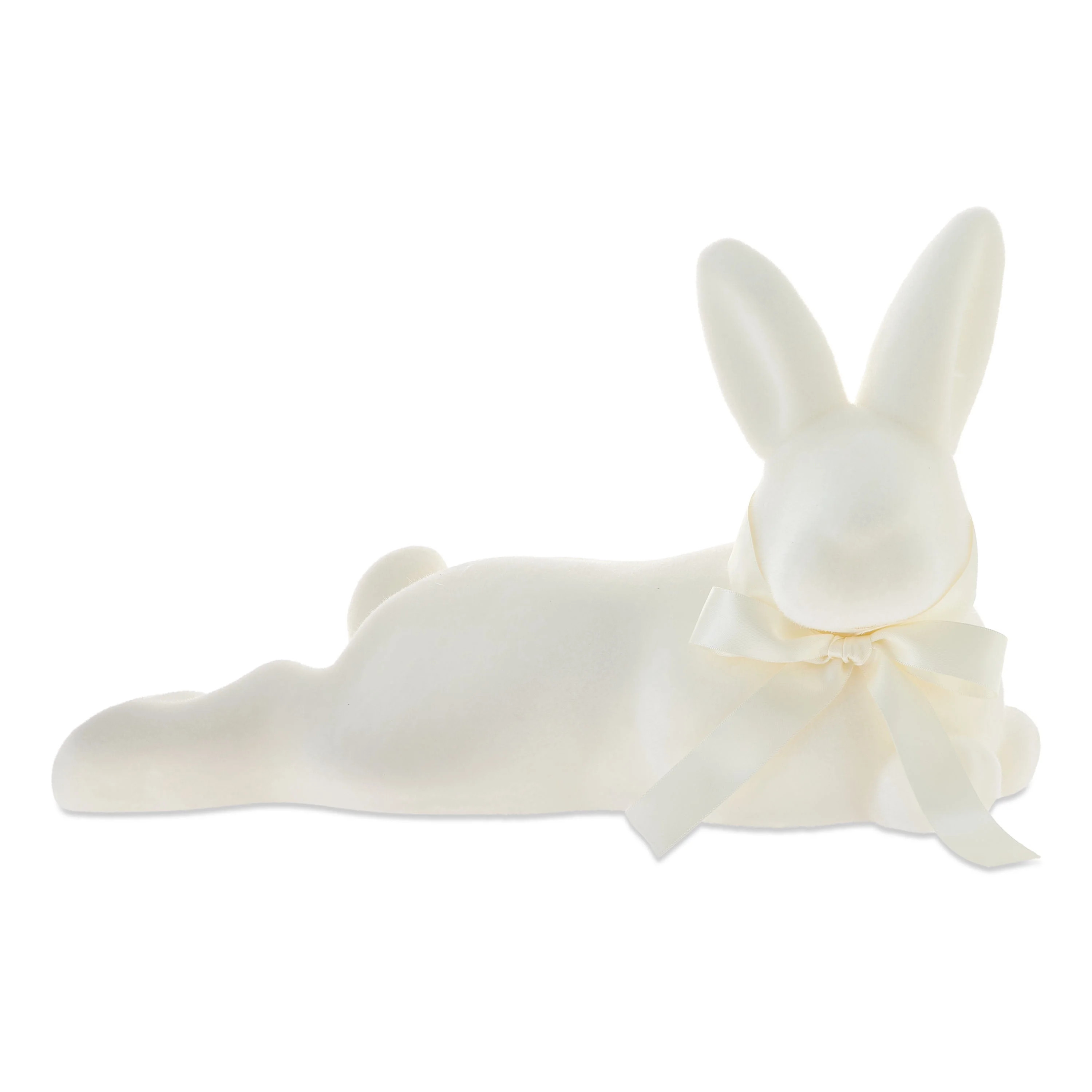 Flocked Laying Bunny Tabletop Decoration, Ivory, 10", Easter Bunny Tabletop Decoration | Walmart (US)