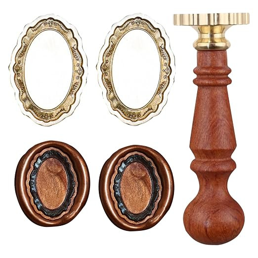 Frame Wax Seal Stamp Kit, 3D Embossed Relief Carving Wax Seal Stamp Head and Wood Handle, Decor f... | Amazon (US)
