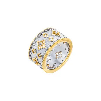 Vintage Inspired Two Tone Wide Band Ring | Nordstrom