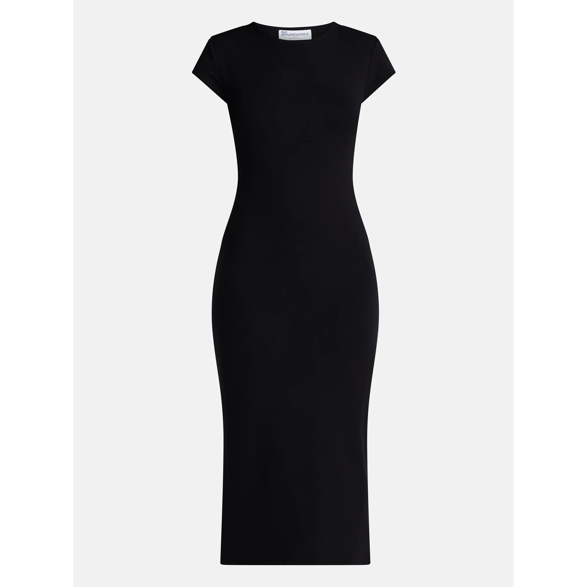 No Boundaries Crewneck Midi Dress with Short Sleeves, Women's XXS-XXL | Walmart (US)