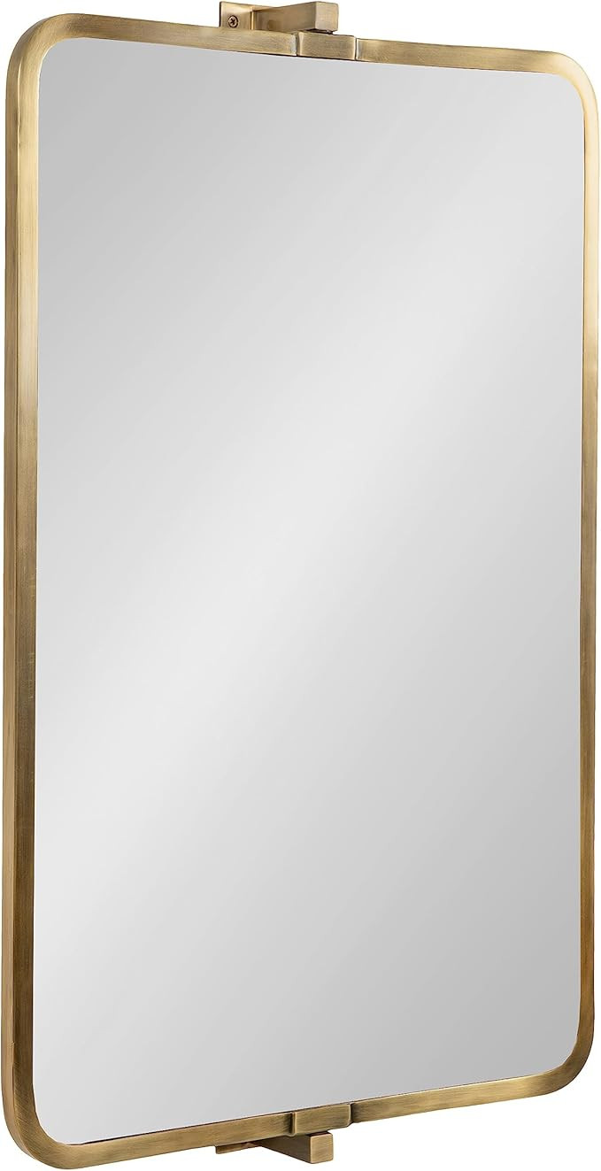 Kate and Laurel Elijah Modern Rectangular Pivot Wall Mirror, 38 x 24, Black, Decorative Adjustabl... | Amazon (US)