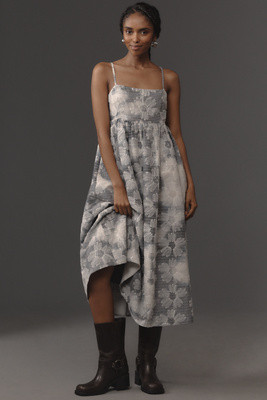 English Factory Square-Neck Babydoll Midi Dress | Anthropologie (US)
