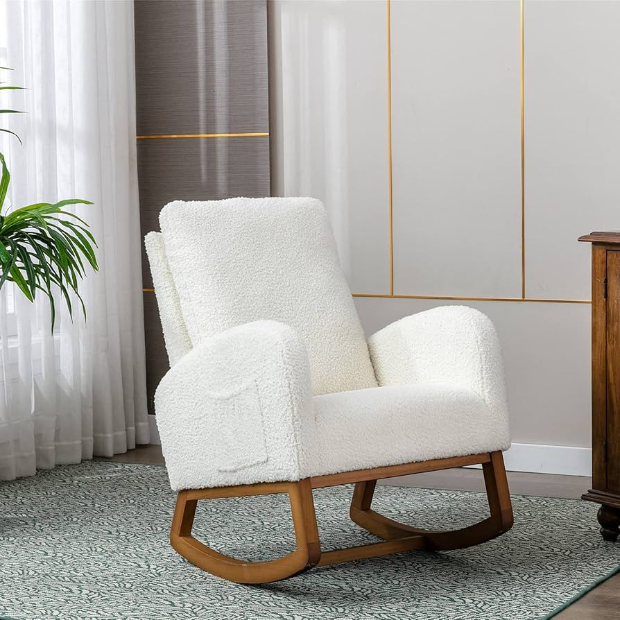 Antetek Modern Accent Rocking Chair, Upholstered Nursery Glider Rocker for Baby and Kids, Comfy A... | Amazon (US)