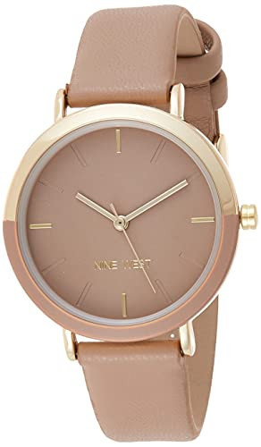 Nine West Women's Gold-Tone and Tan Strap Watch, NW/2346GPTN, Tan/Gold | Amazon (US)