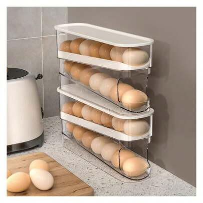 Auto Rolling Fge Egg Organizer, Space Saving Eggs Dispenser 2pcs | SHEIN