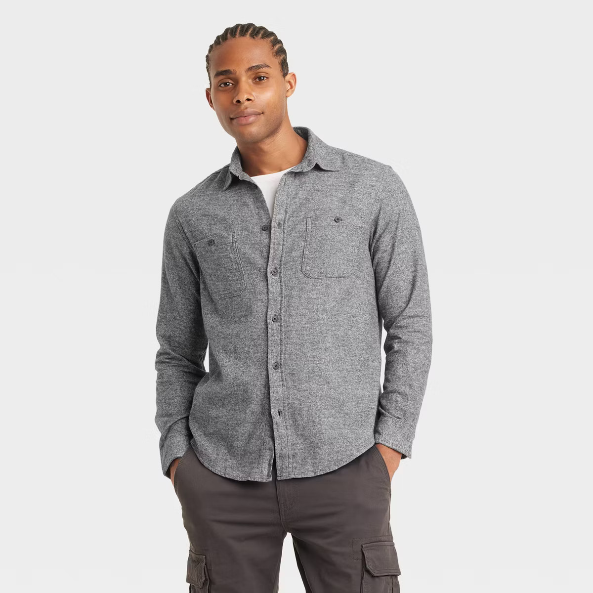 Men's Mid-Weight Flannel Long Sleeve Button-Down Shirt - Goodfellow & Co™ | Target