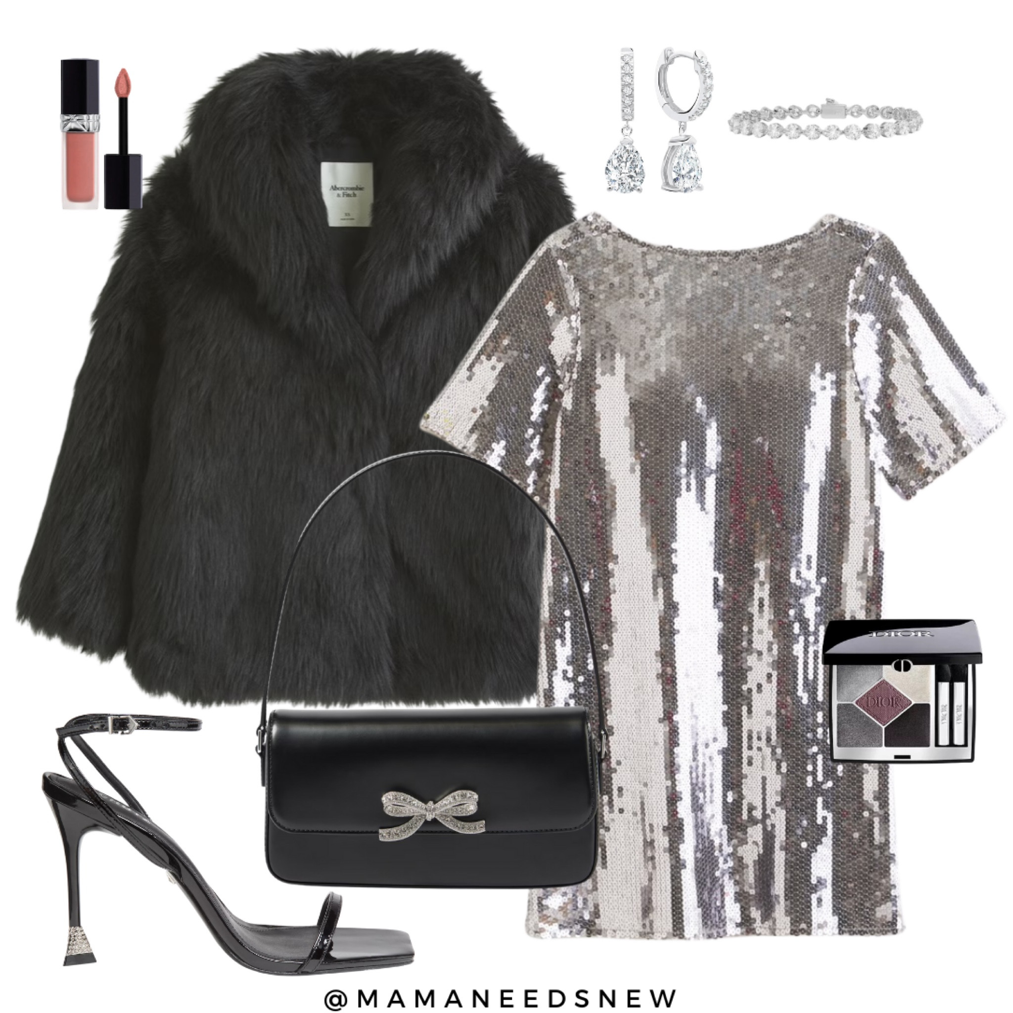 A holiday outfit with a faux fur coat, sequin dress and heels 🖤

#LTKHoliday #LTKSaleAlert #LTKParties