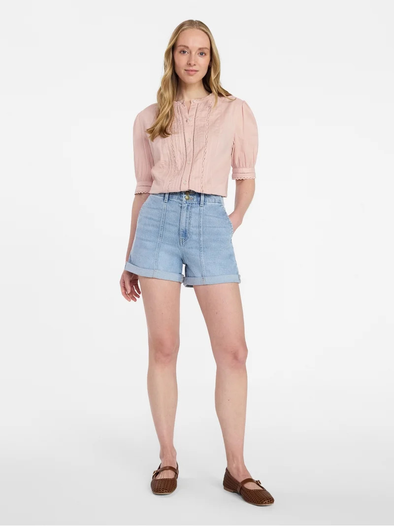 Time and Tru Women's High Rise Utility Shorts, 3.5" Inseam, Sizes 0-22 | Walmart (US)