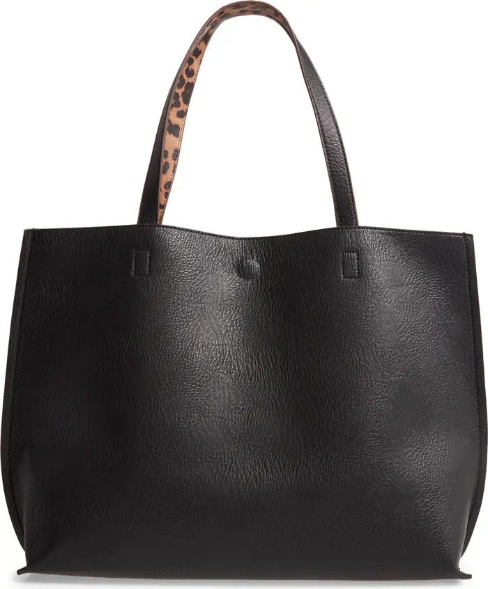 Street Level Reversible Faux Leather Tote & Wristlet | Nordstrom | Nordstrom